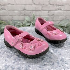 The Children’s Place Pink Floral Round Toe Mary Janes - Girls 7M 💖EUC💖